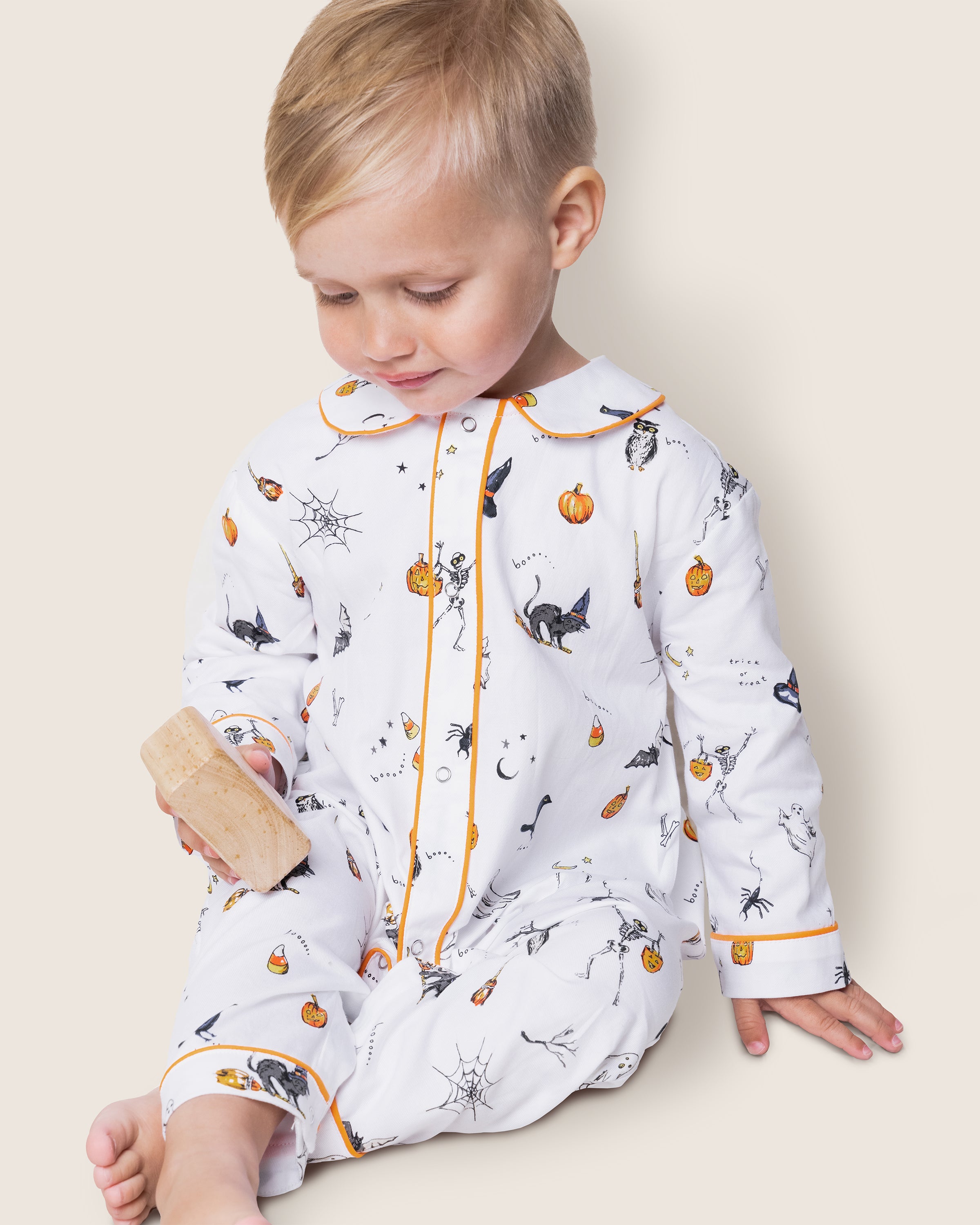 Baby's Twill Cambridge Romper in Trick or Treat