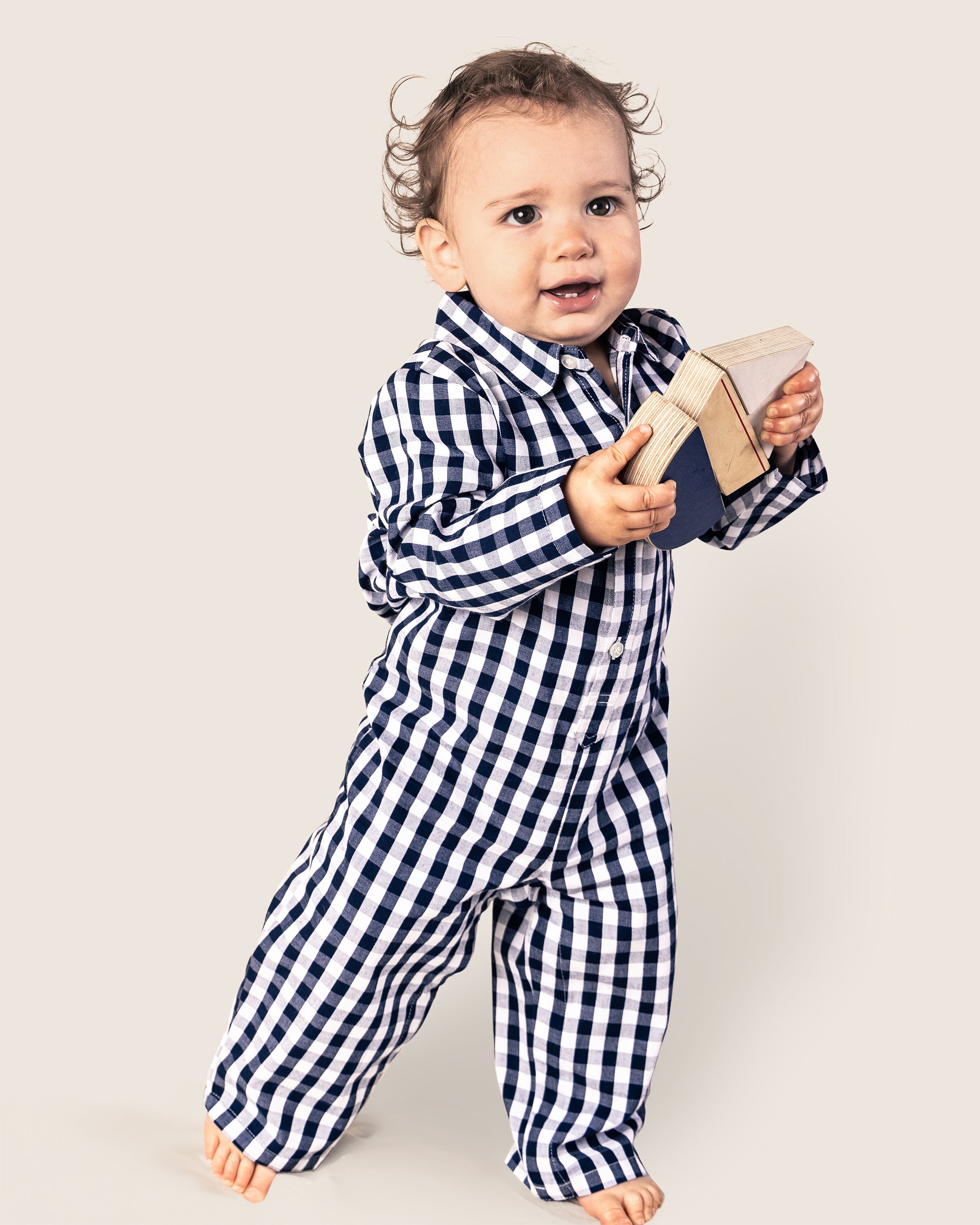 Blue gingham jumpsuit online