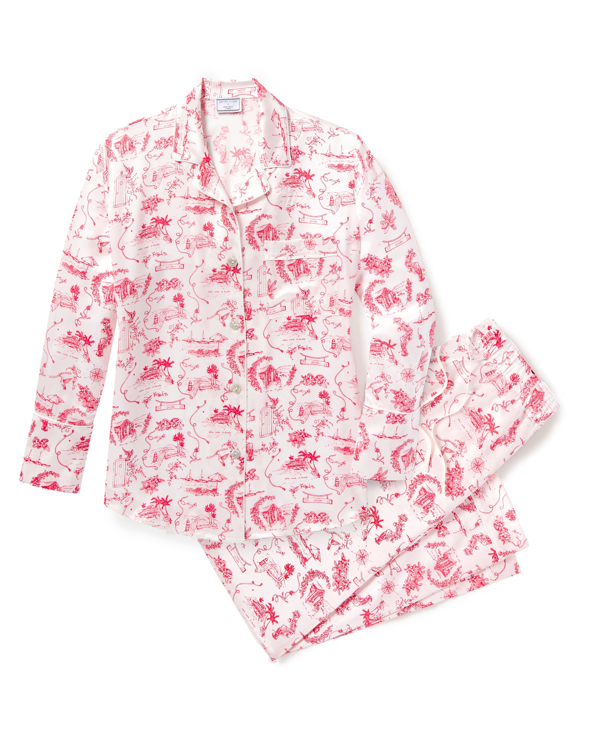 Petite Plume x Eden Rock Reverie Women's Silk Pajama Set