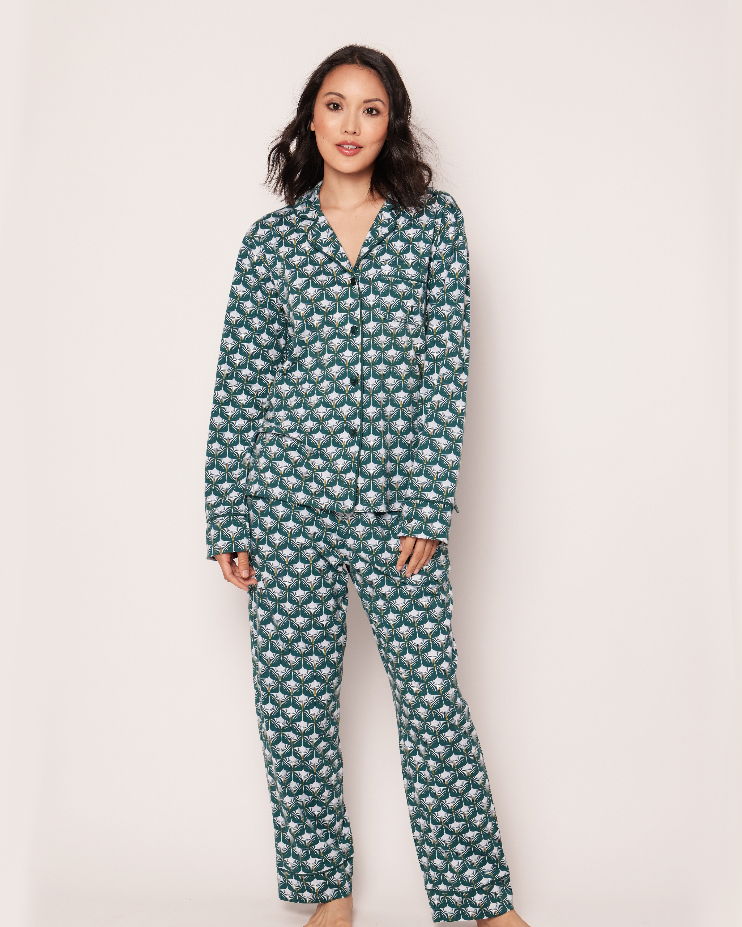 Women's Pima Pajama Set in Sonnet of Swans