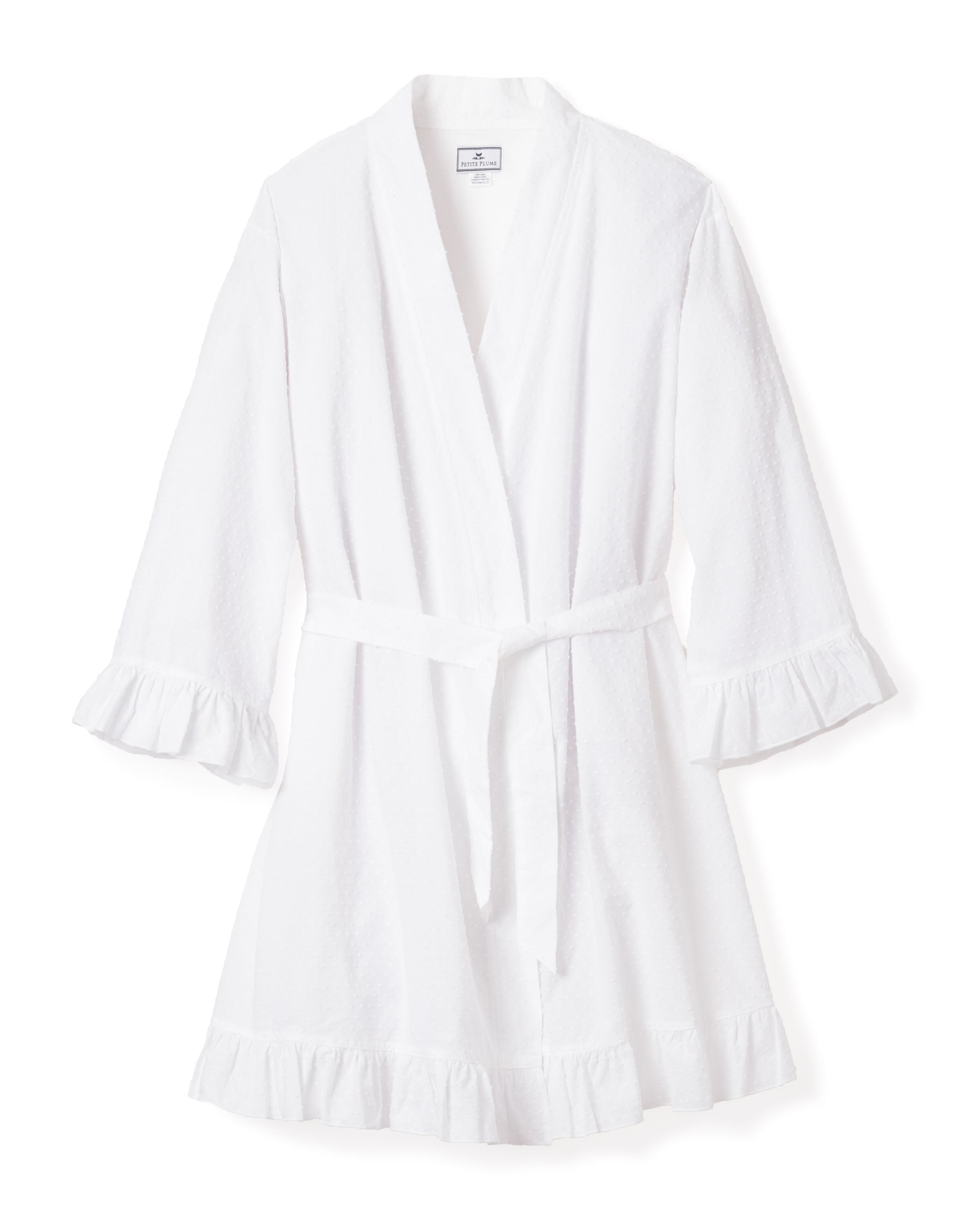 Women's Swiss Dots Robe in White