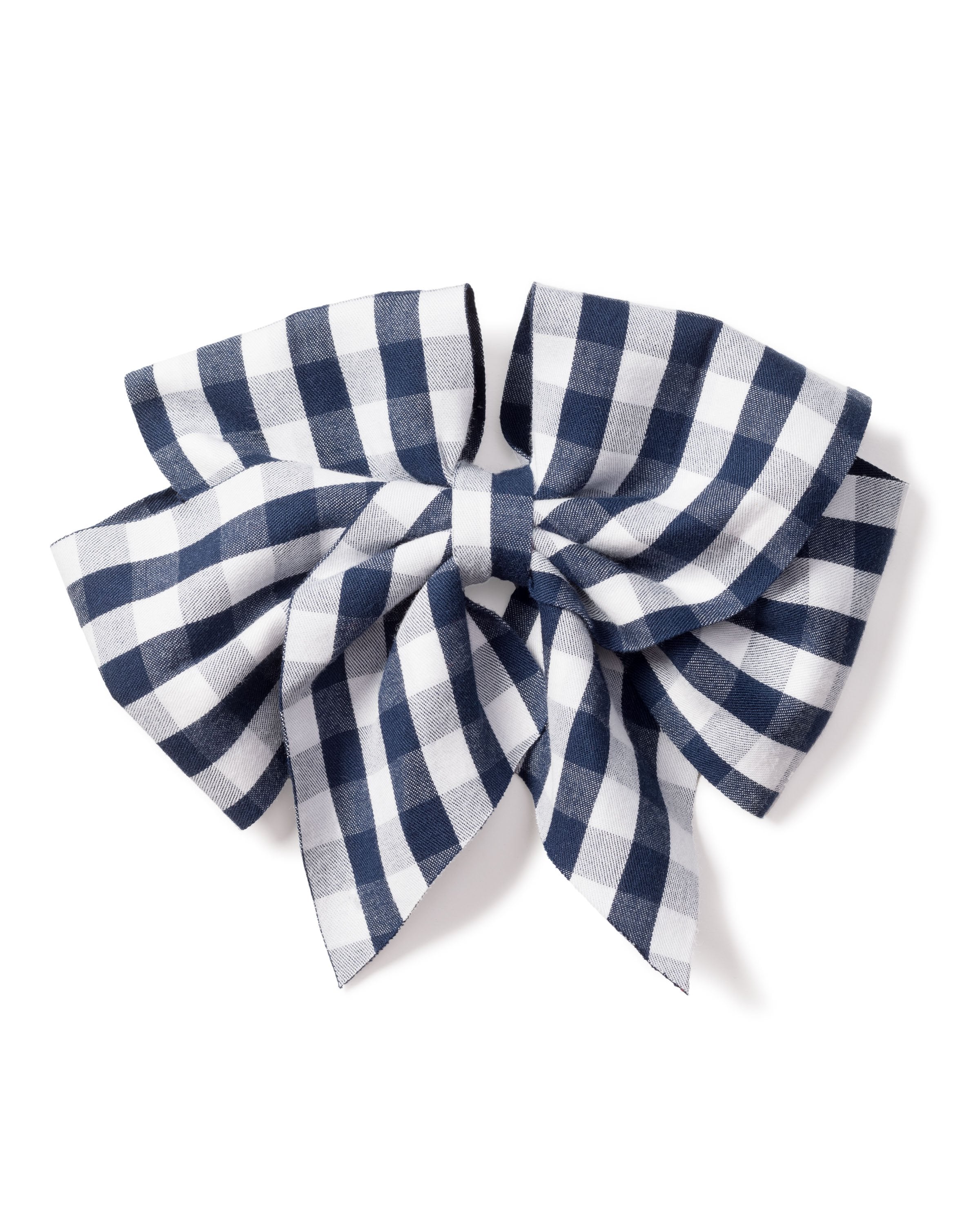 Girl's Large Navy Gingham Hair Bow