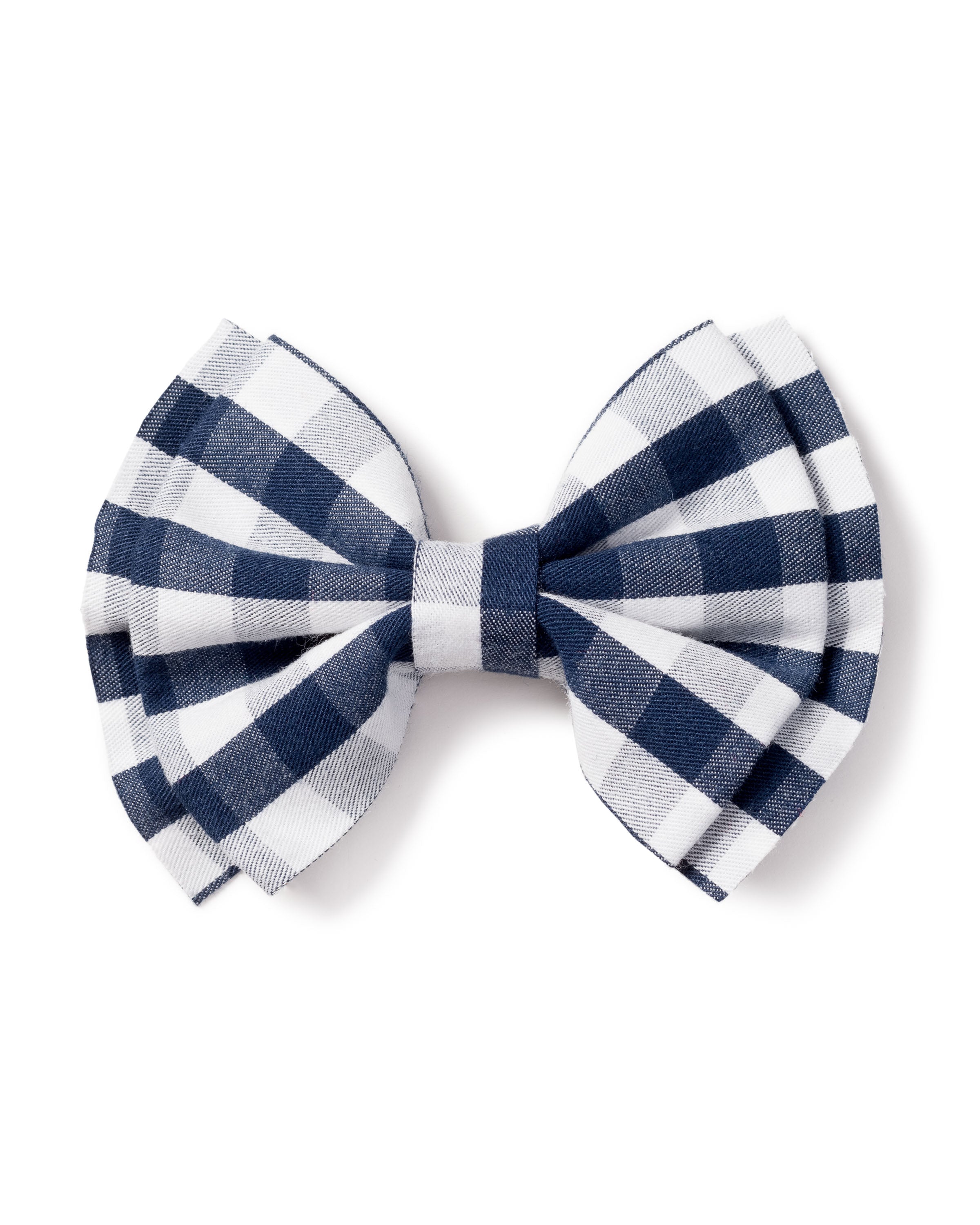 Girl's Navy Gingham Hair Bow