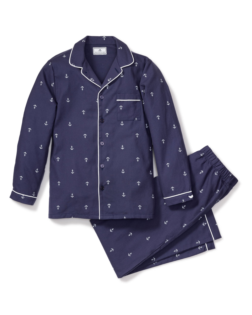 Kid's Twill Pajama Set in Portsmouth Anchors – Petite Plume