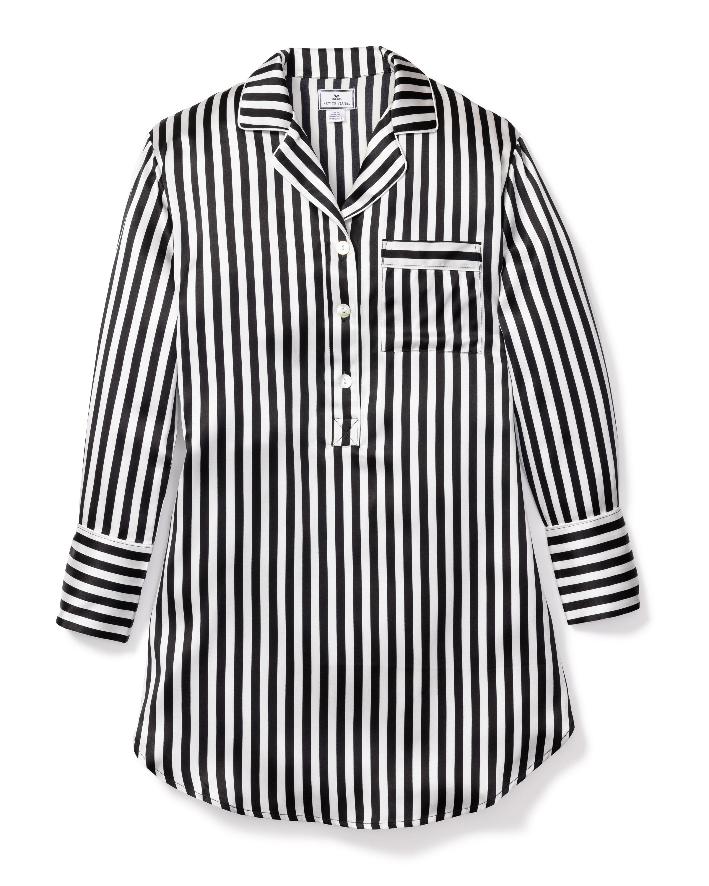 Women's Silk Nightshirt in Bengal Stripe