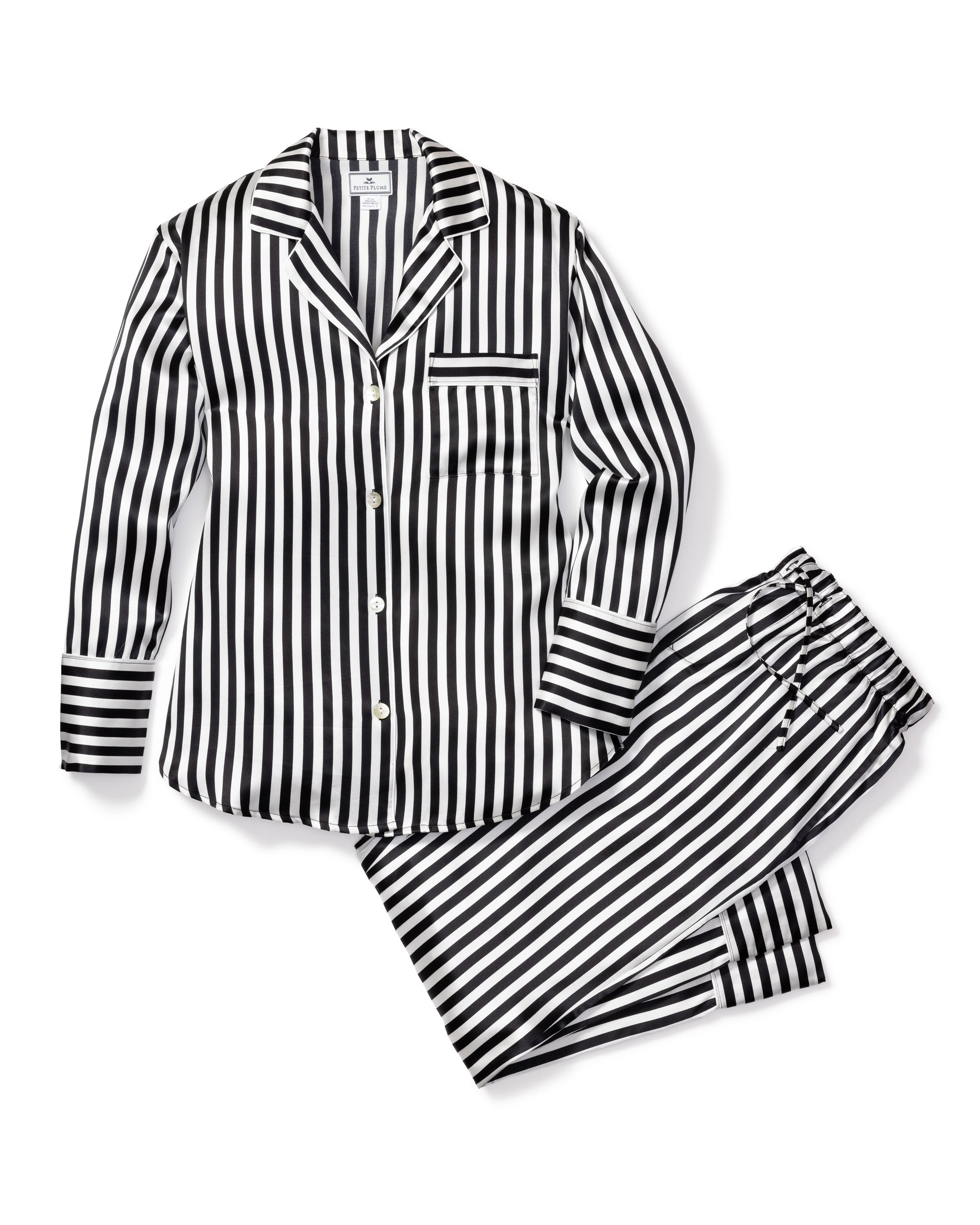 Women's Silk Pajama Set in Bengal Stripe