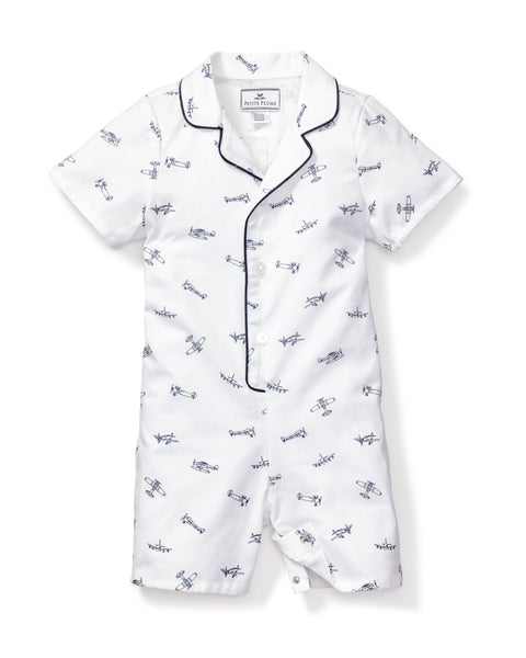 Petite Plume Baby's ​Par Avion Summer Romper - White - Size 12 Months