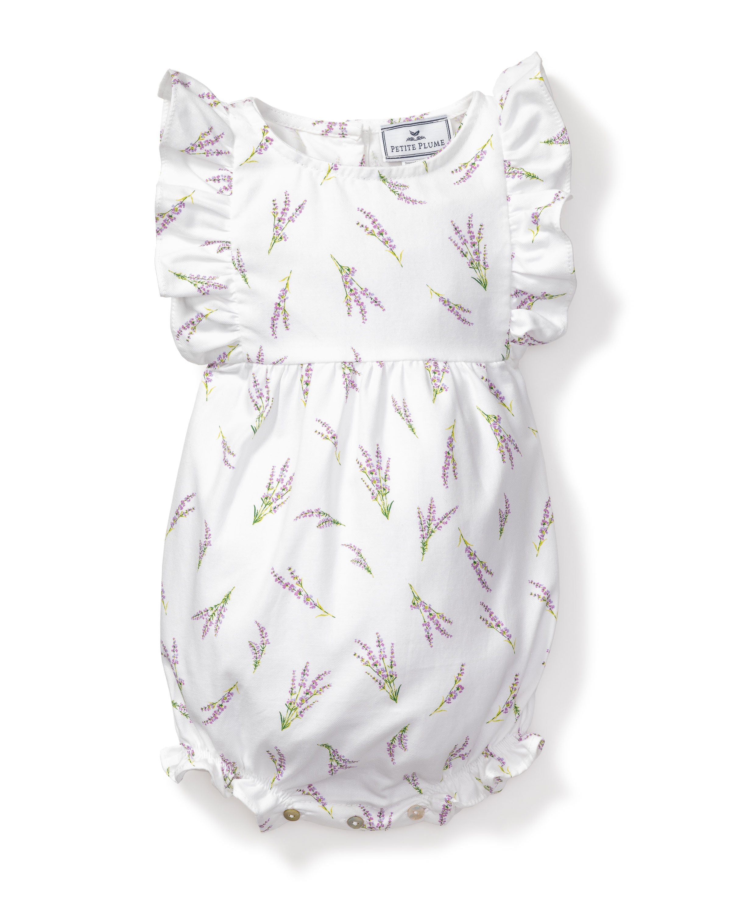 Baby's Twill Ruffled Romper in Fields of Provence