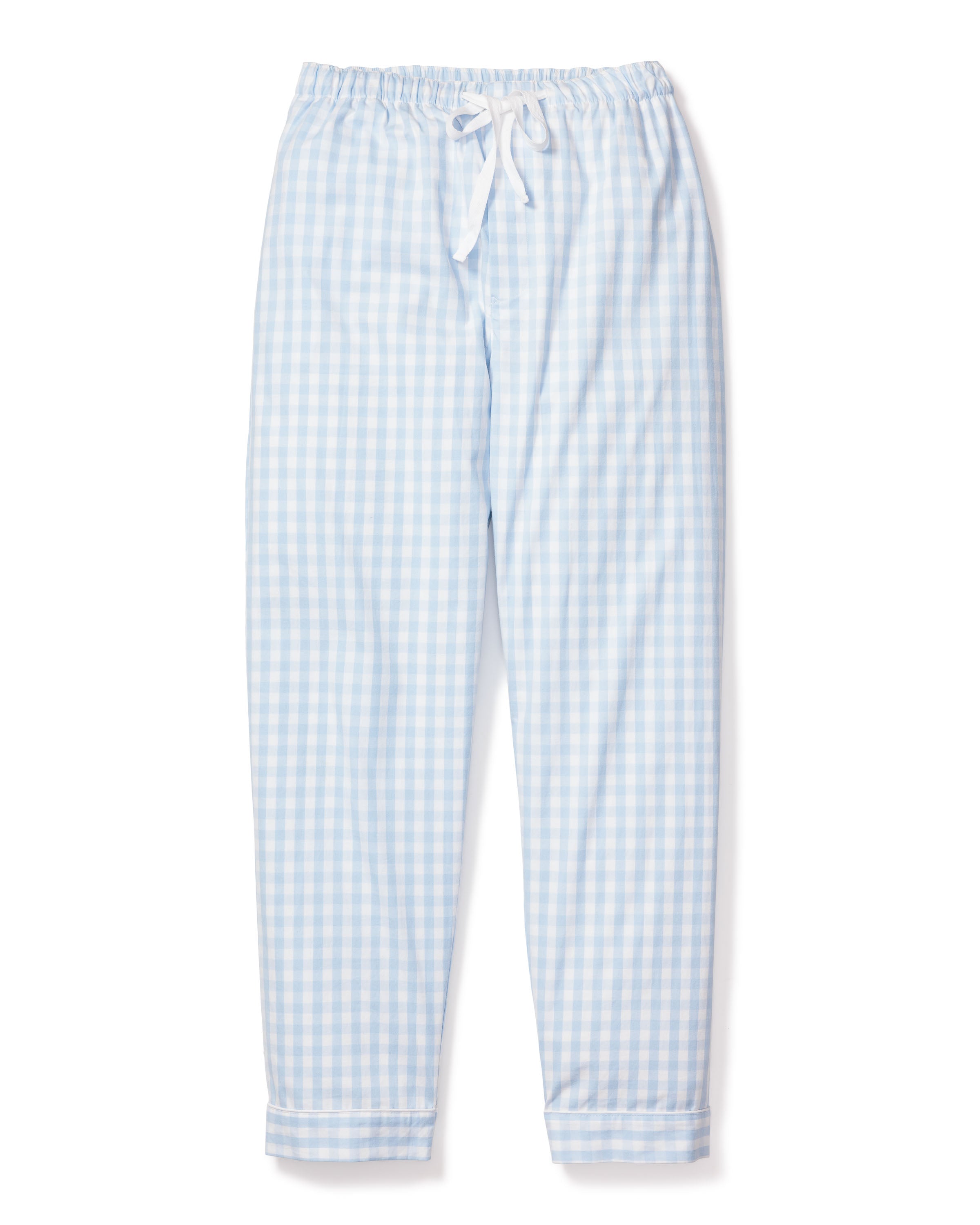 Men's Twill Pants in Light Blue Gingham