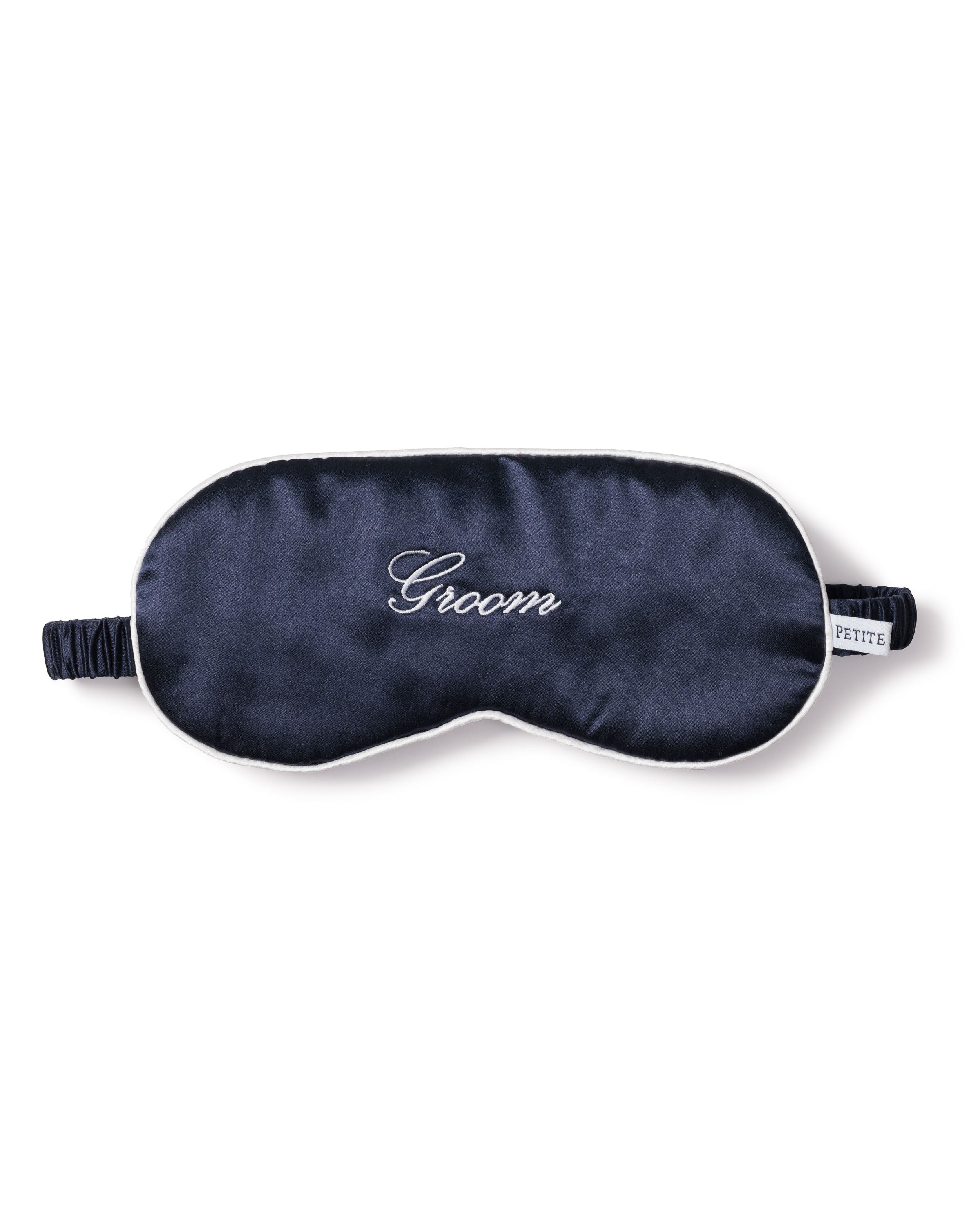 Men's Silk 'Groom' Sleep Mask in Navy