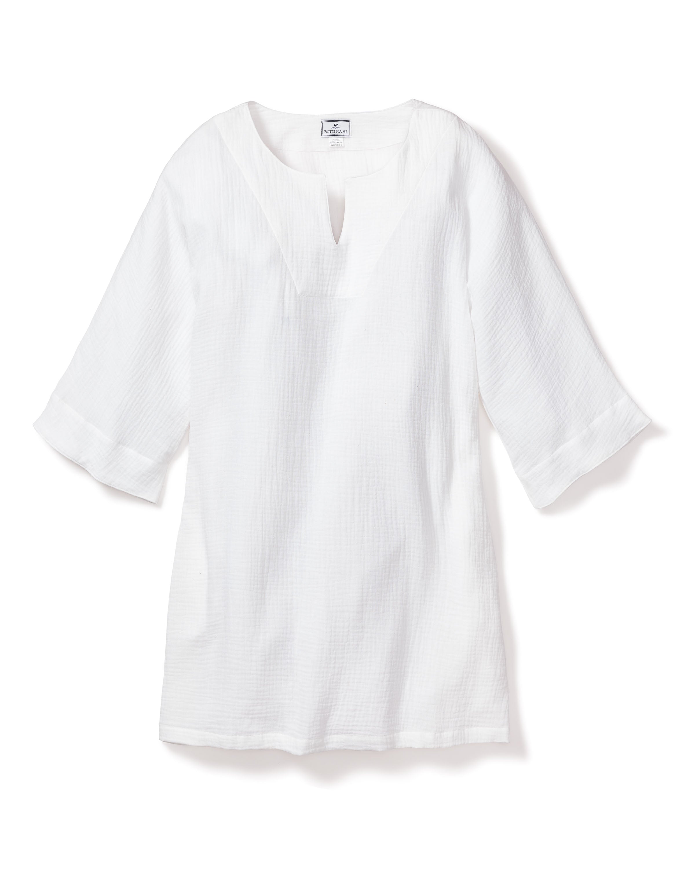 Women's Gauze Short Caftan in White