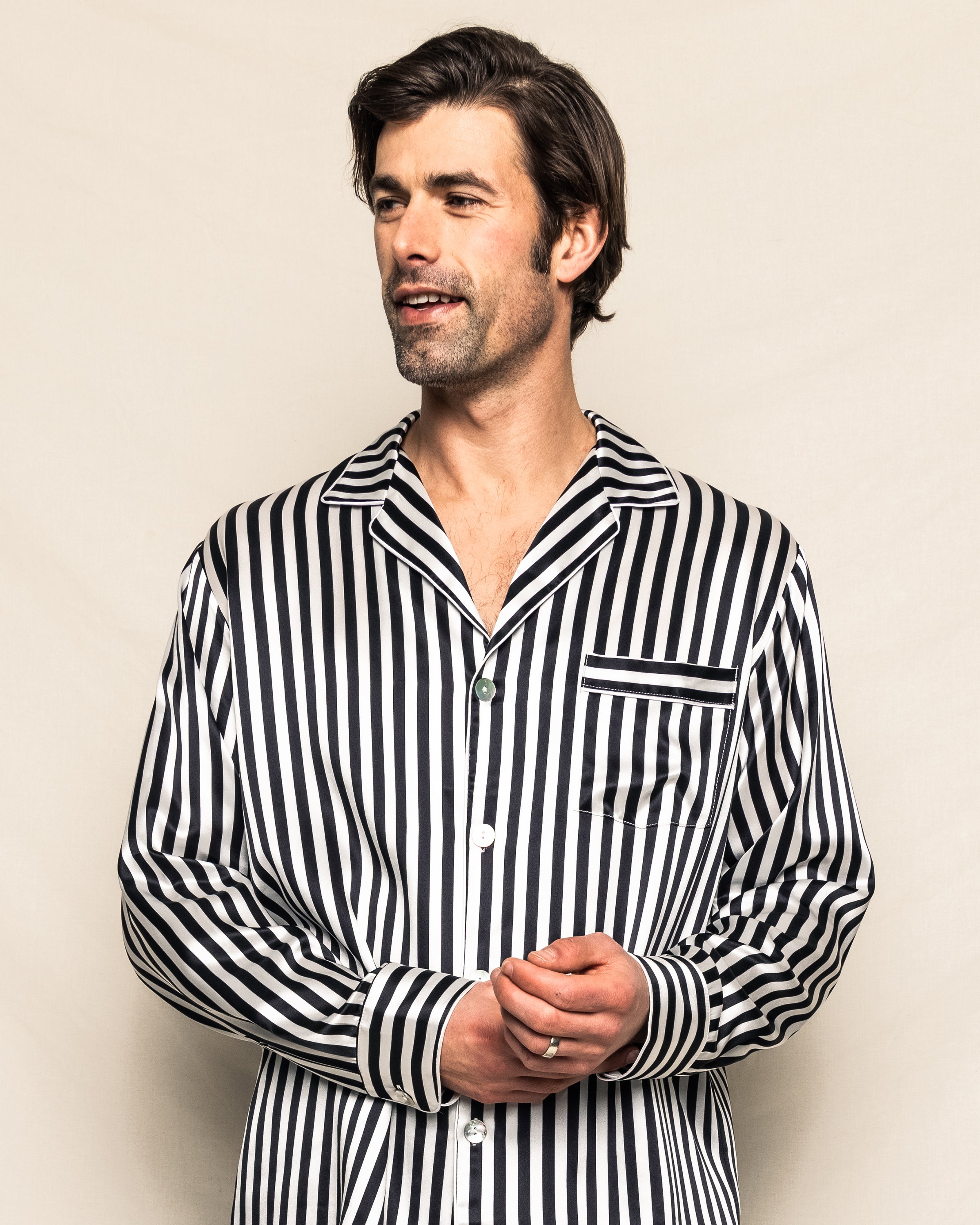 Men's Silk Pajama Set in Bengal Stripe