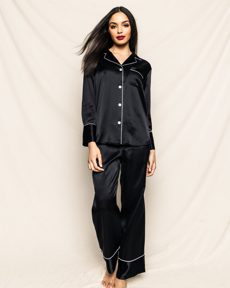 Women's Silk Cami Short Set in Black