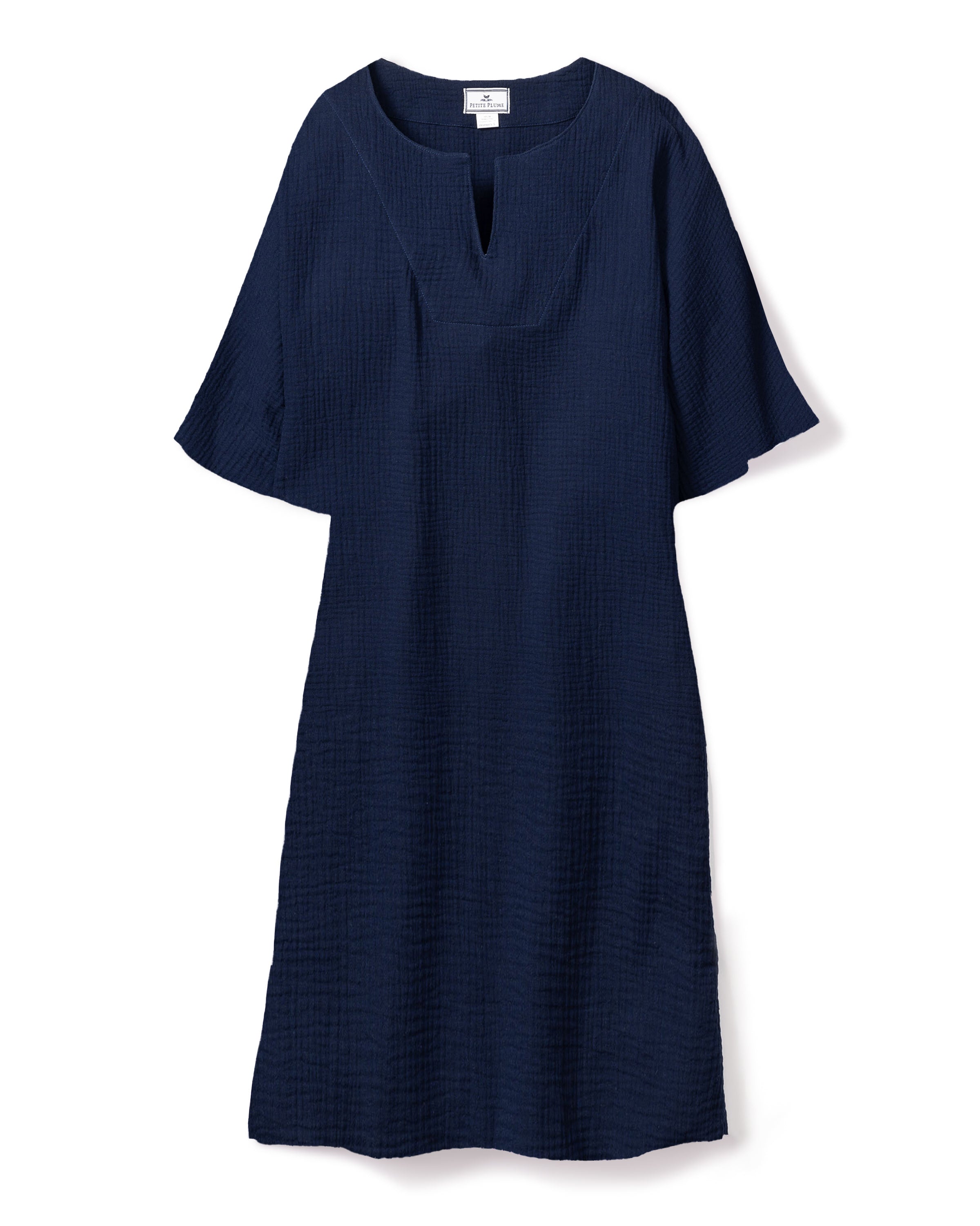 Women's Gauze Caftan in Navy