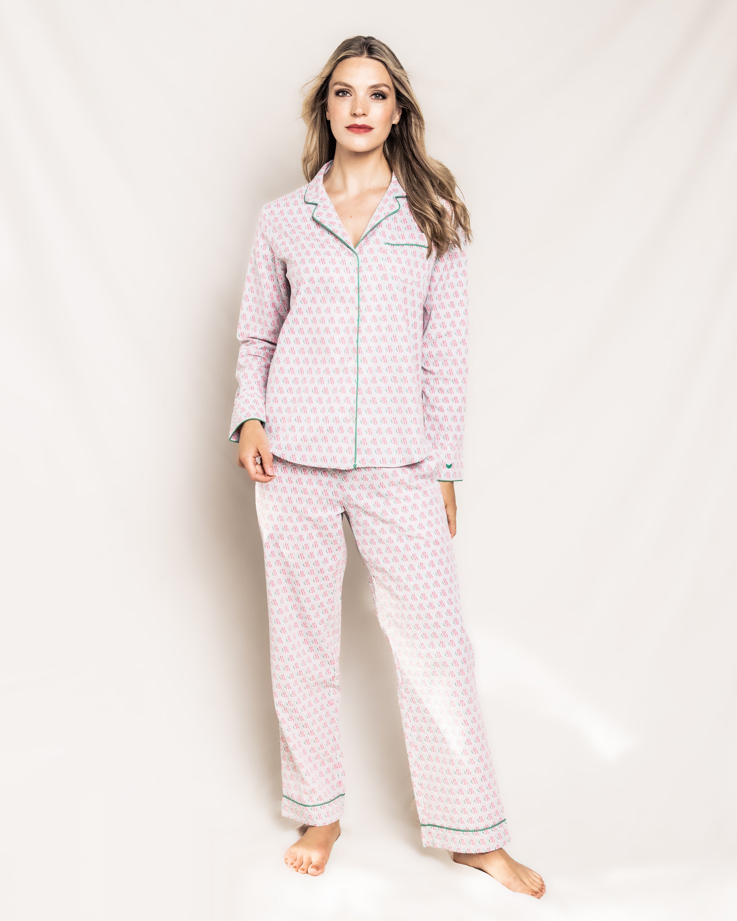 Women's Pink Gingham Pajama Set | Petite Plume