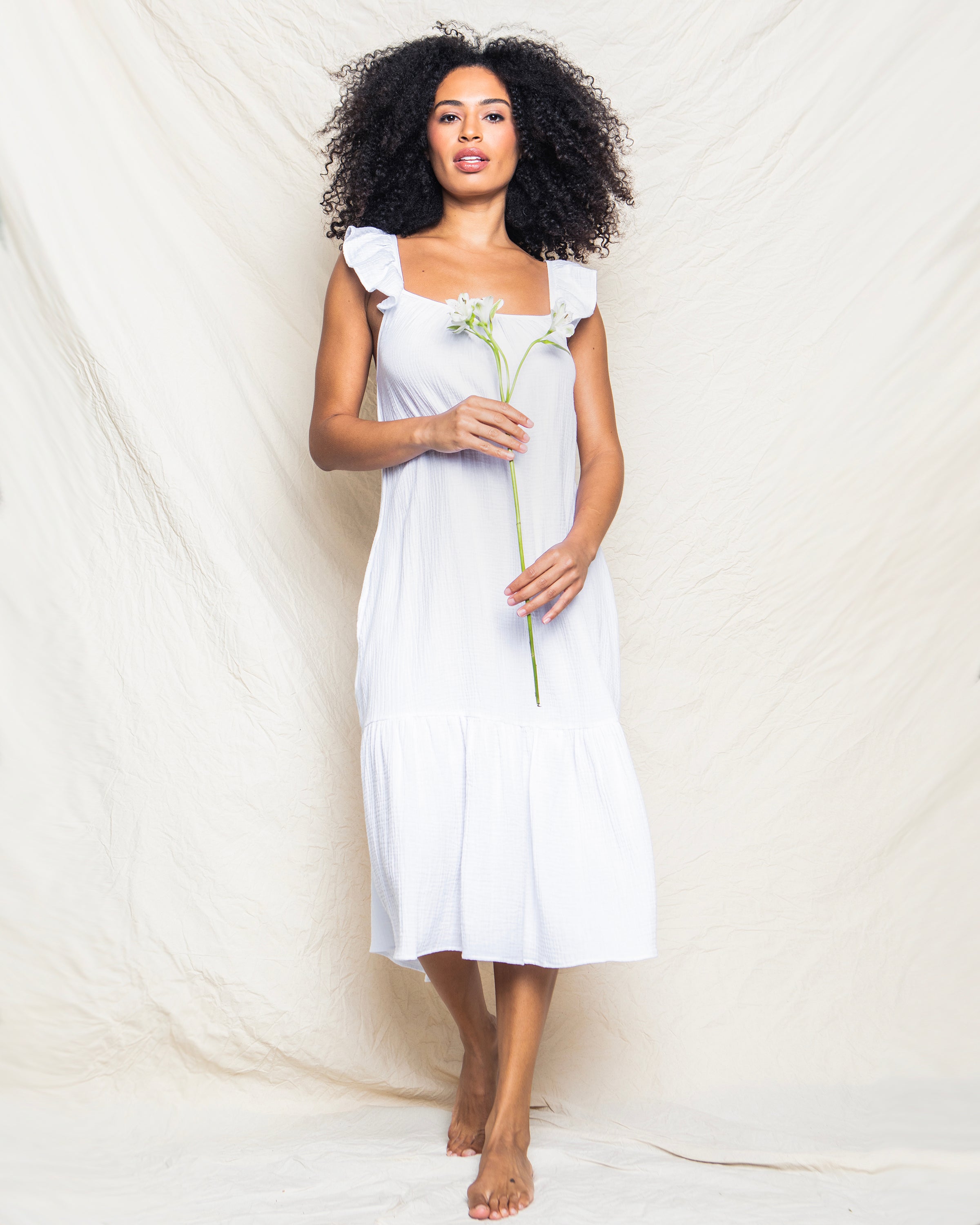 Women's Gauze Celeste Sundress in White