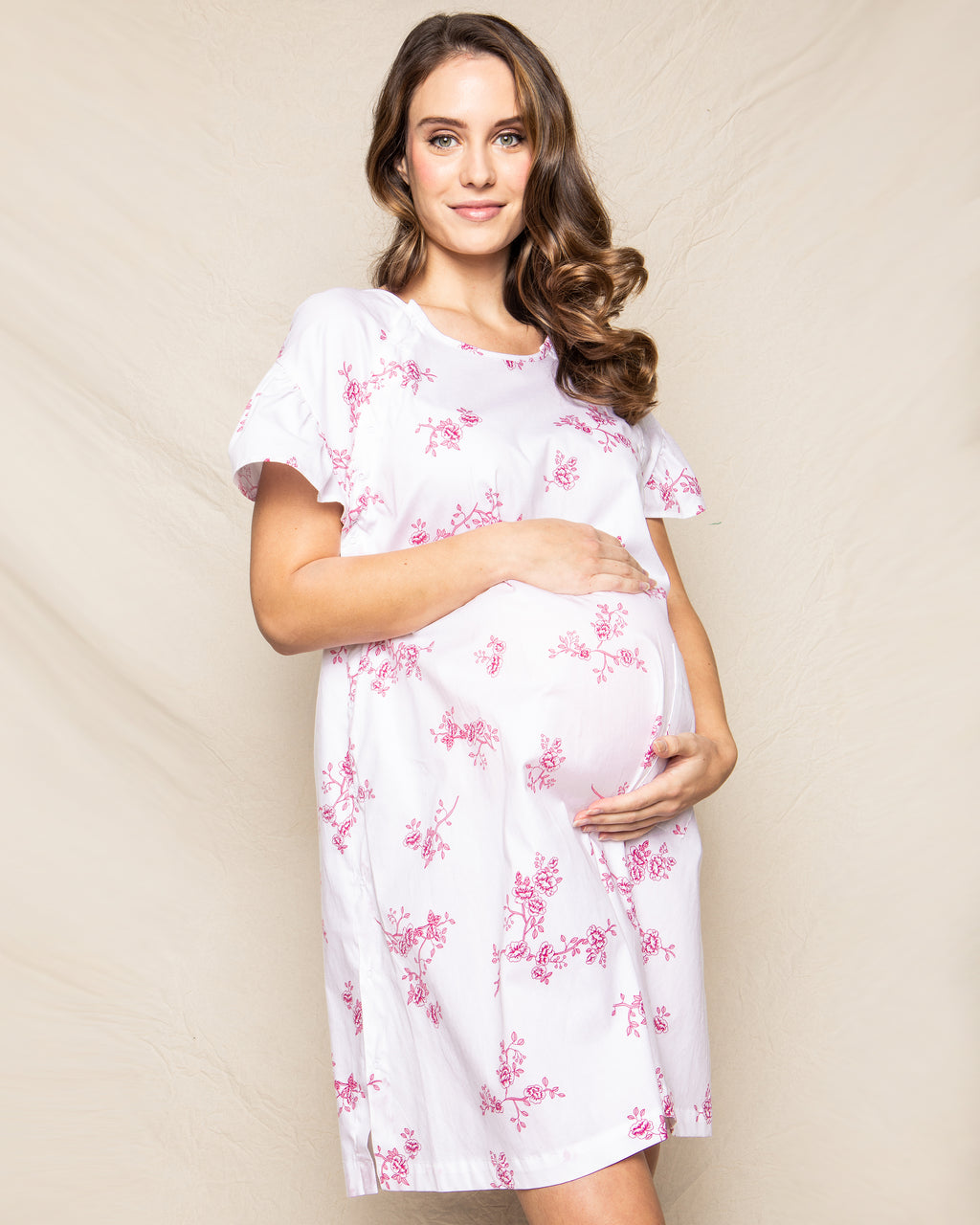 Women's Twill Hospital Gown in English Rose Floral – Petite Plume