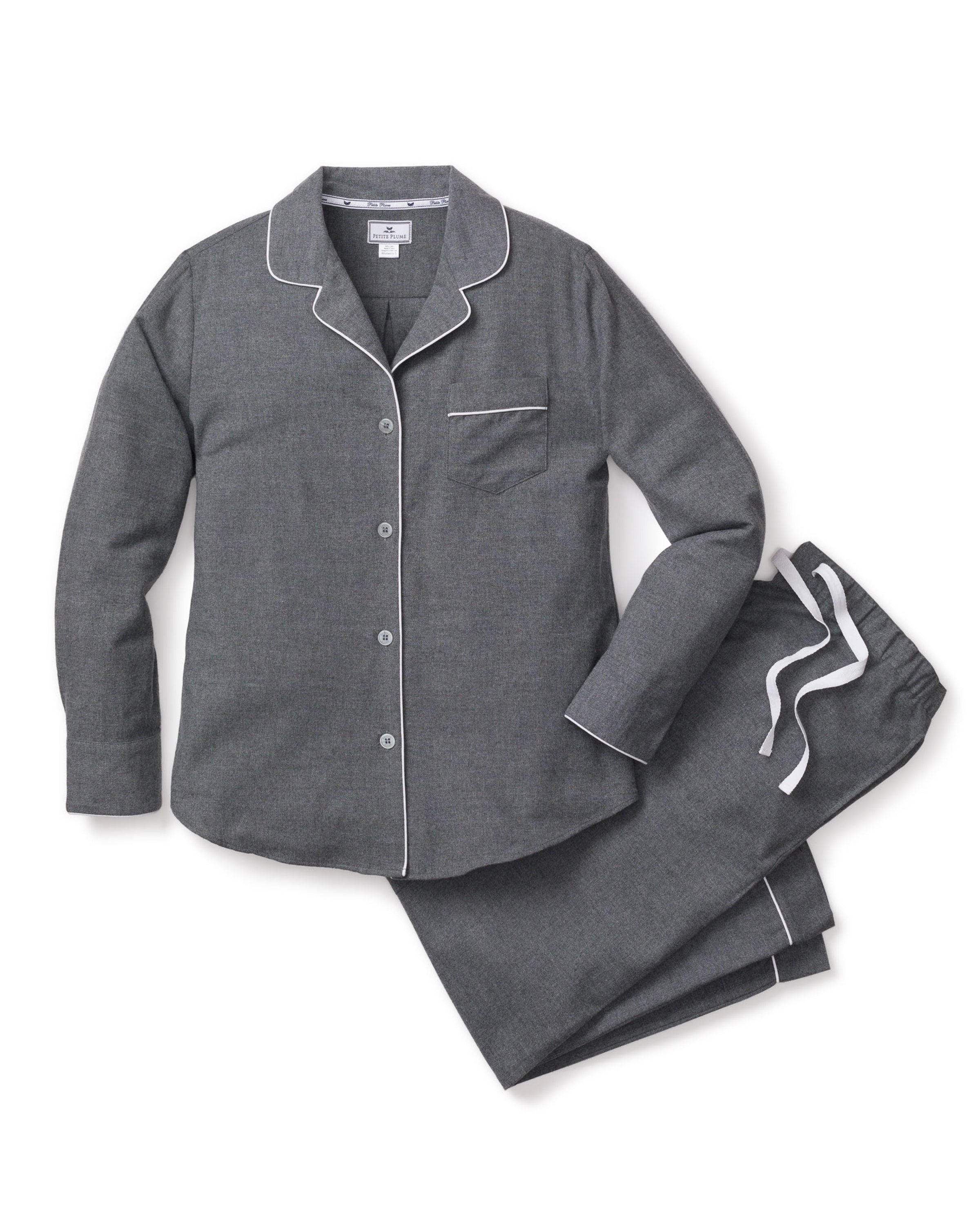 Women's Flannel Pajama Set in Grey