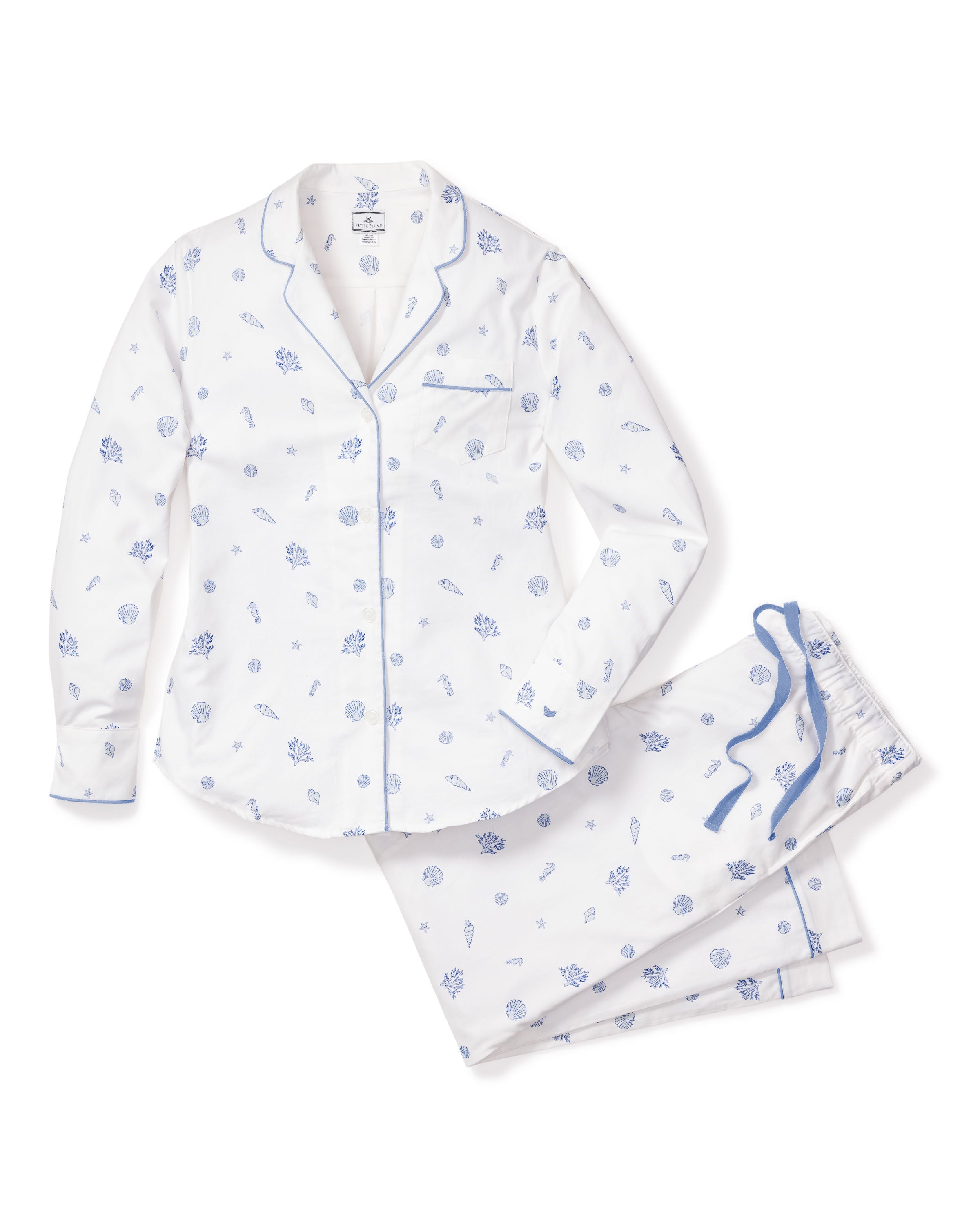 Women's Twill Pajama Set in Suffolk Seashells