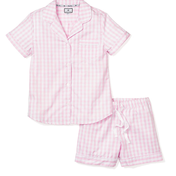 Women's Pink Gingham Short Set