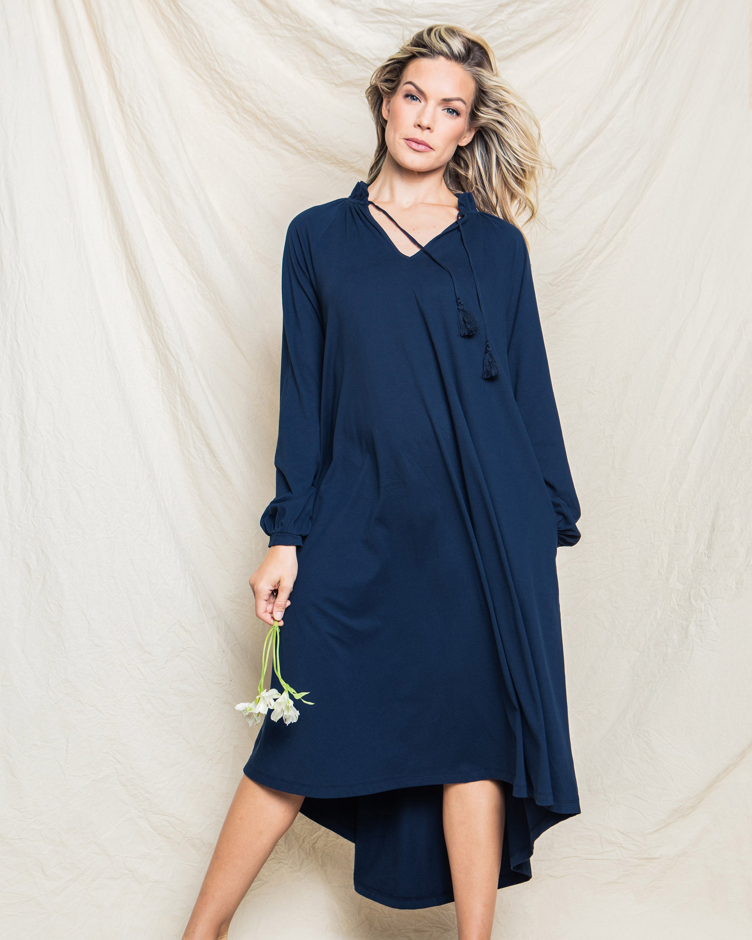 Women's Pima Garbo Nightgown in Navy