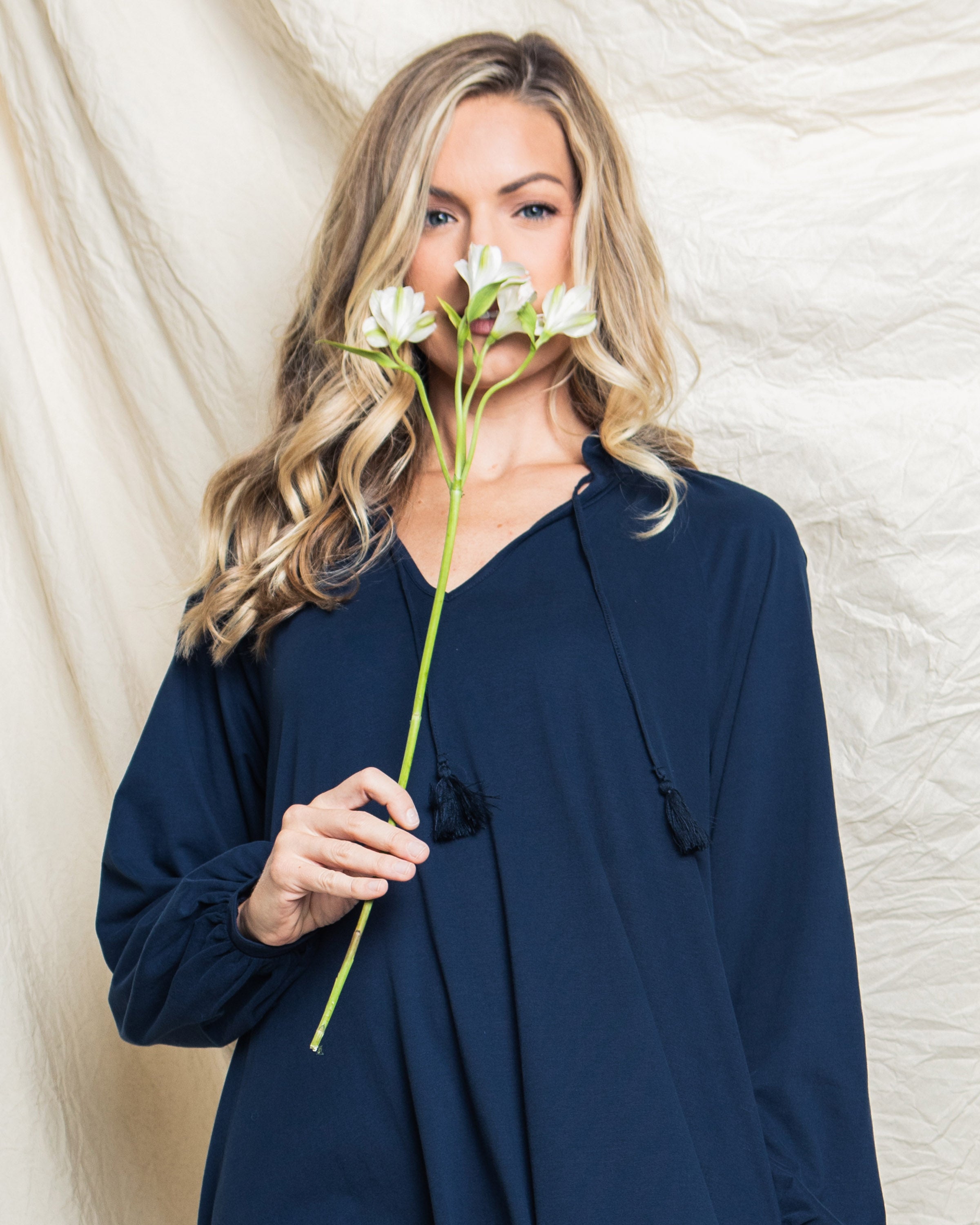 Women's Pima Garbo Nightgown in Navy