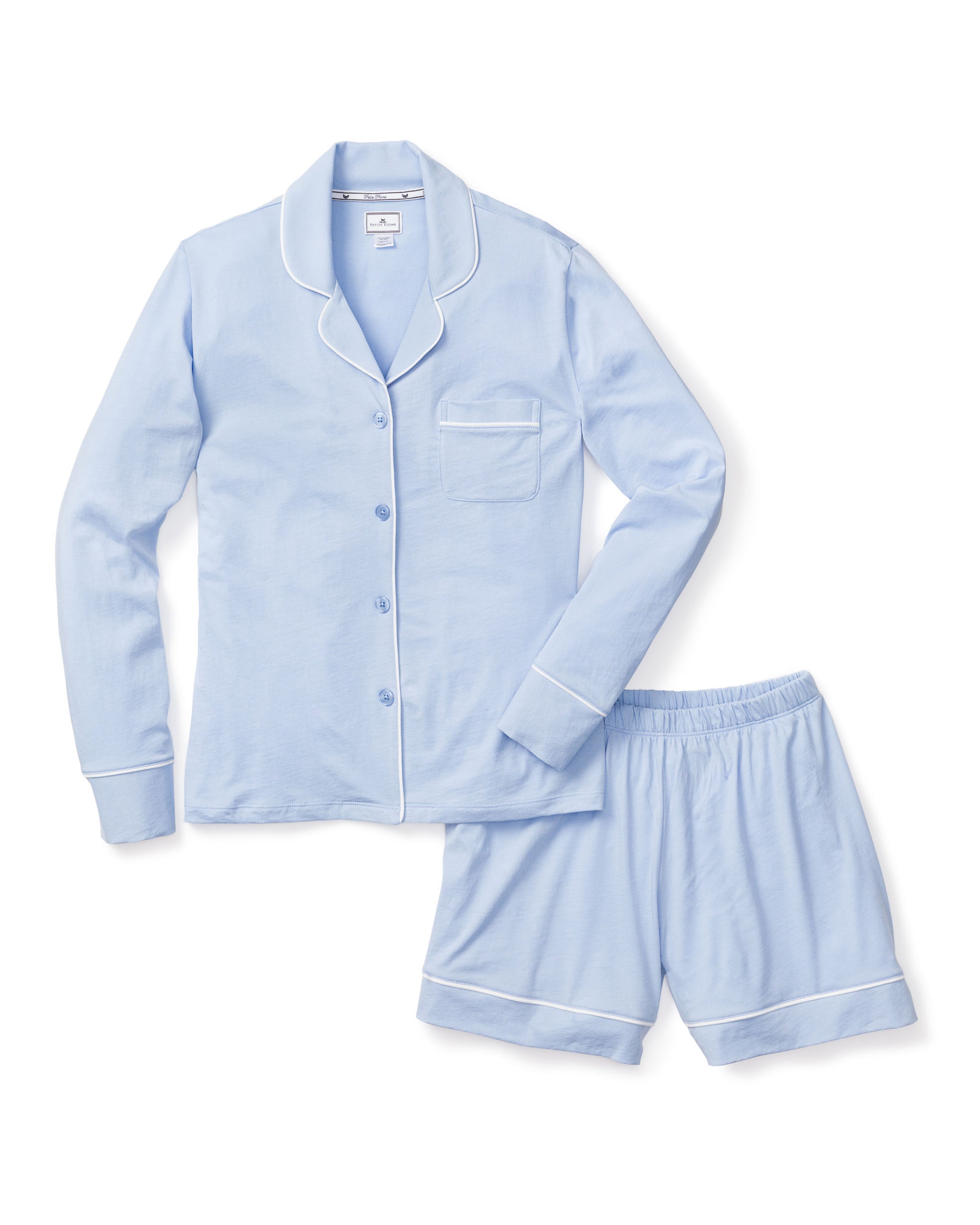 Women's Pima Pajama Short Set Periwinkle