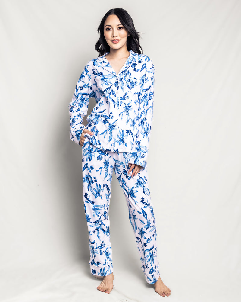Women's Pima Pajama Set in Songs of Santorini – Petite Plume