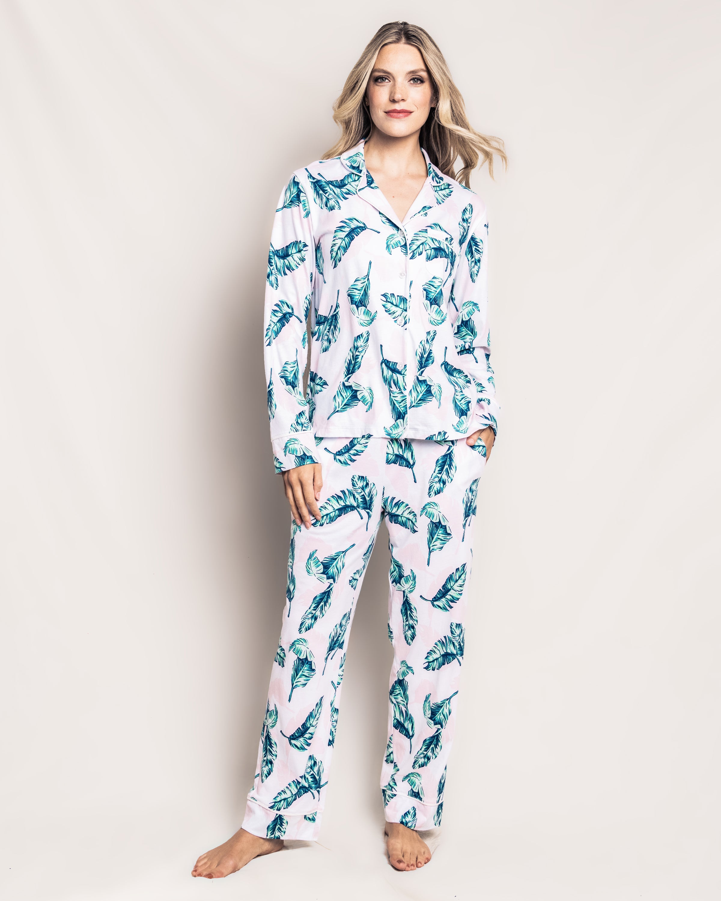 Women's Pima Pajama Set in St. Tropez Palms