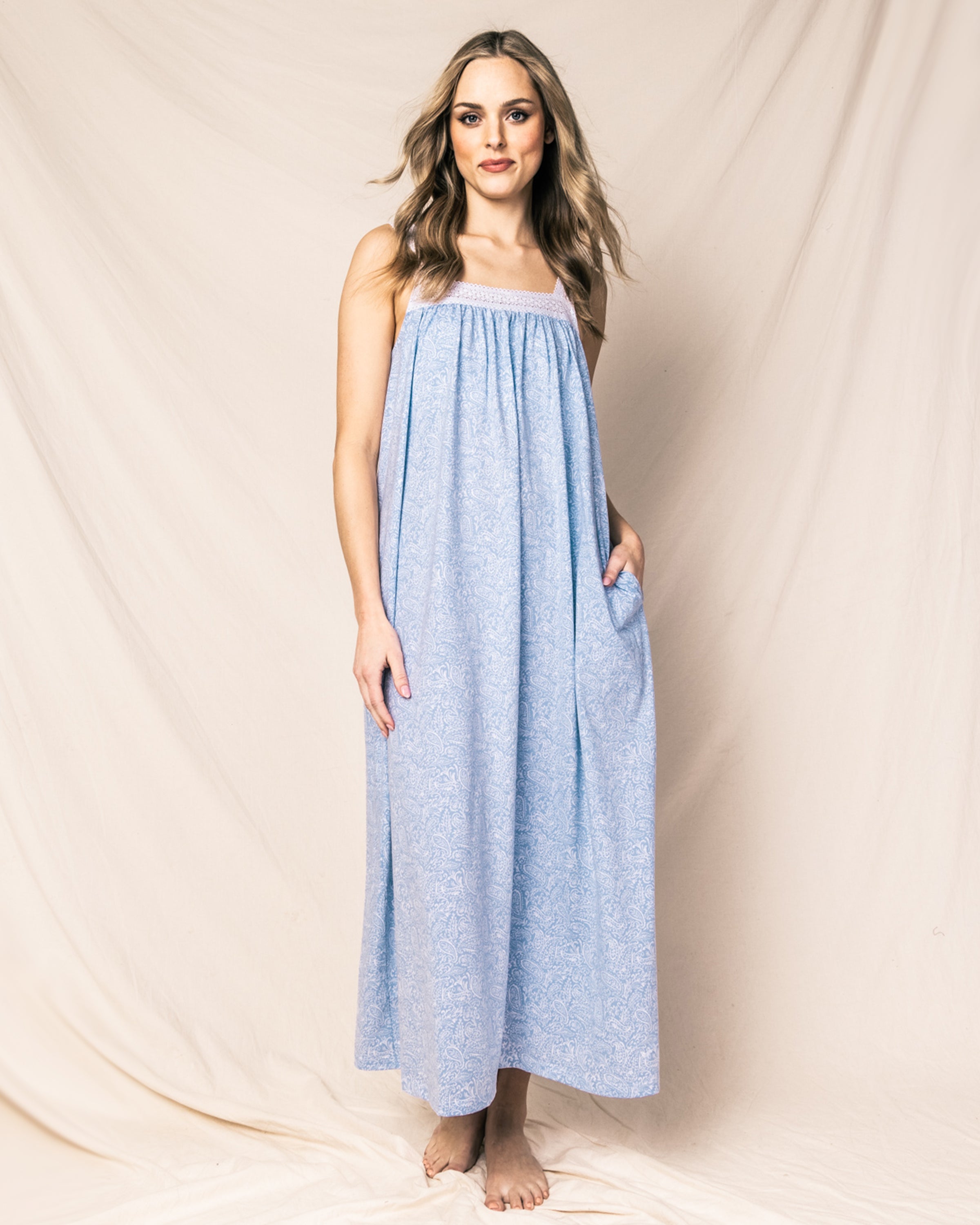 Women's Pima Camille Nightgown in Periwinkle Paisley