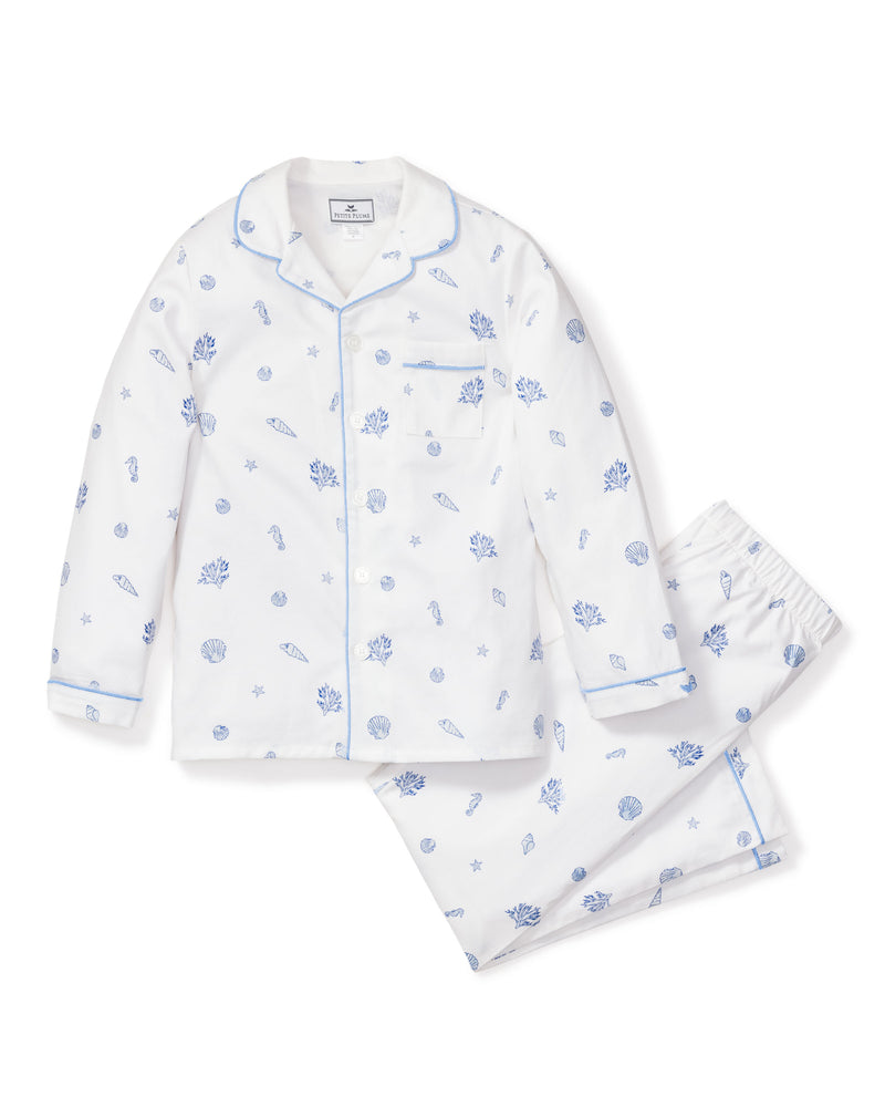 Kid's Twill Pajama Set in Suffolk Seashells – Petite Plume