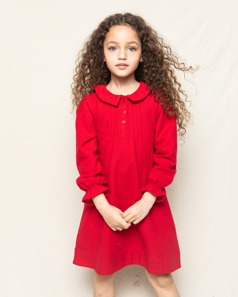 Children's Red Victoria Flannel Nightgown